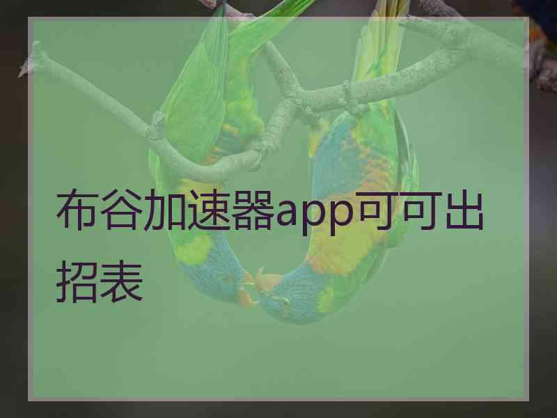 布谷加速器app可可出招表