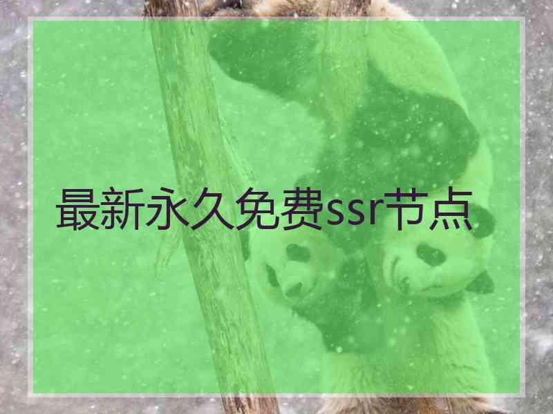 最新永久免费ssr节点