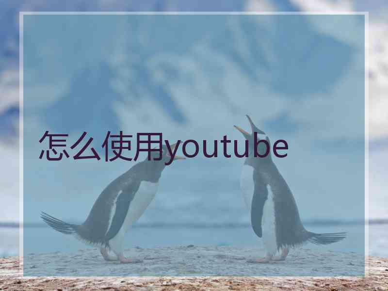 怎么使用youtube