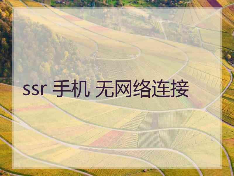 ssr 手机 无网络连接