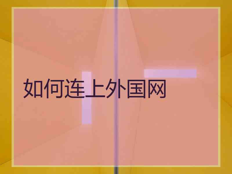 如何连上外国网