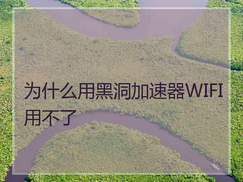 为什么用黑洞加速器WIFI用不了