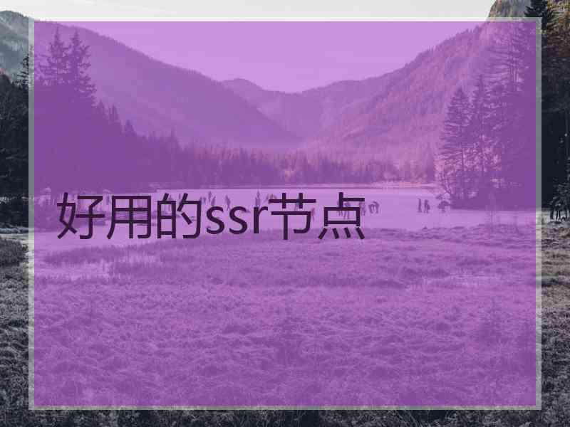 好用的ssr节点