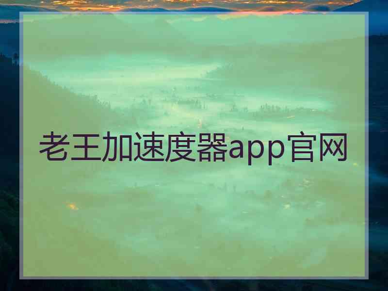 老王加速度器app官网